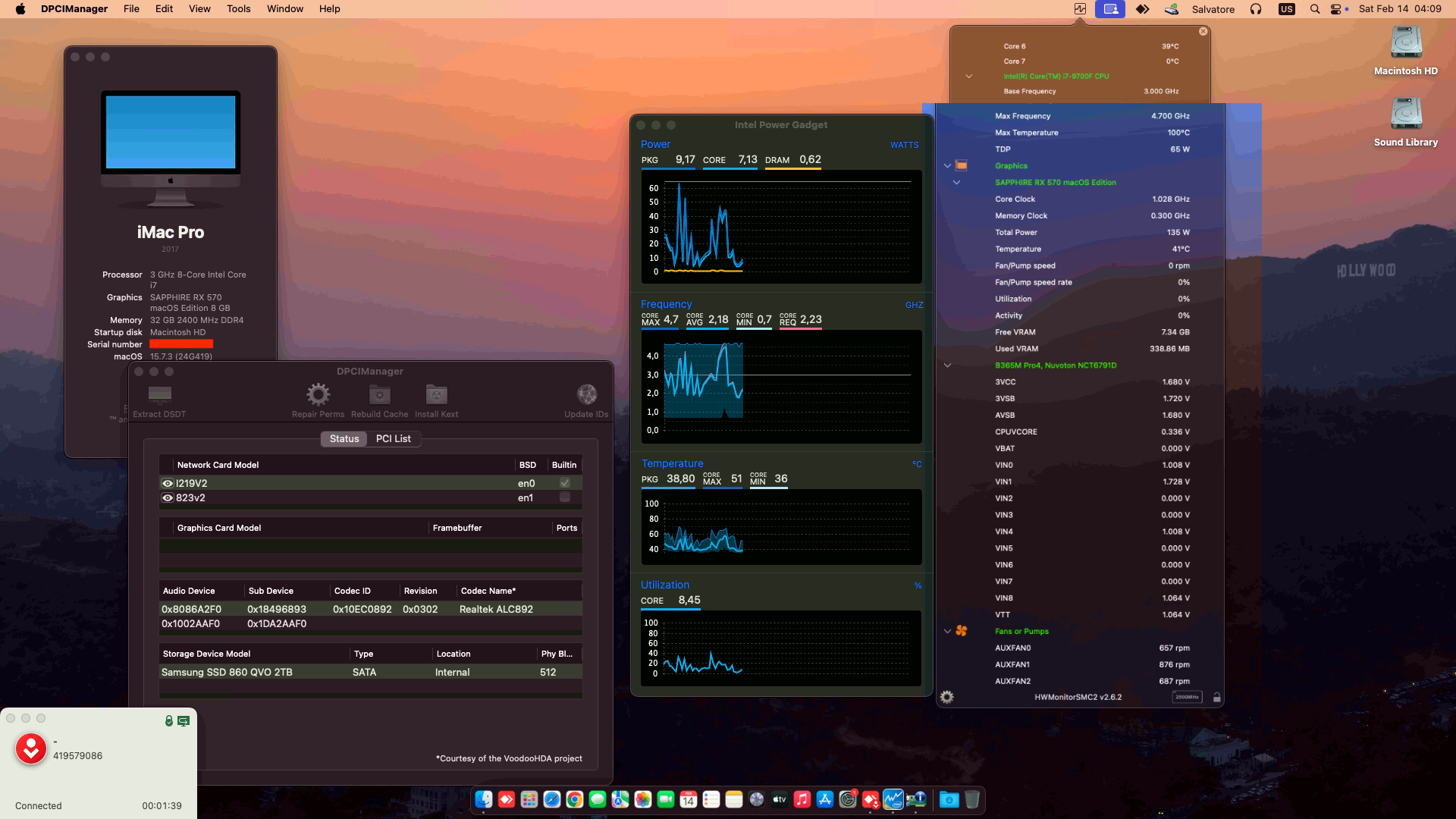Success Hackintosh macOS Sequoia 15.7.3 Build 24G419 in Asrock B365M Pro4 + Intel Core i7 9700F + Sapphire RX 570