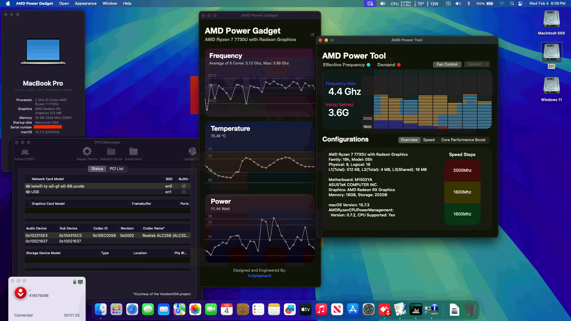 Success Hackintosh macOS Sequoia 15.7.3 Build 24G419 in Asus Vivobook 15 M1502YA