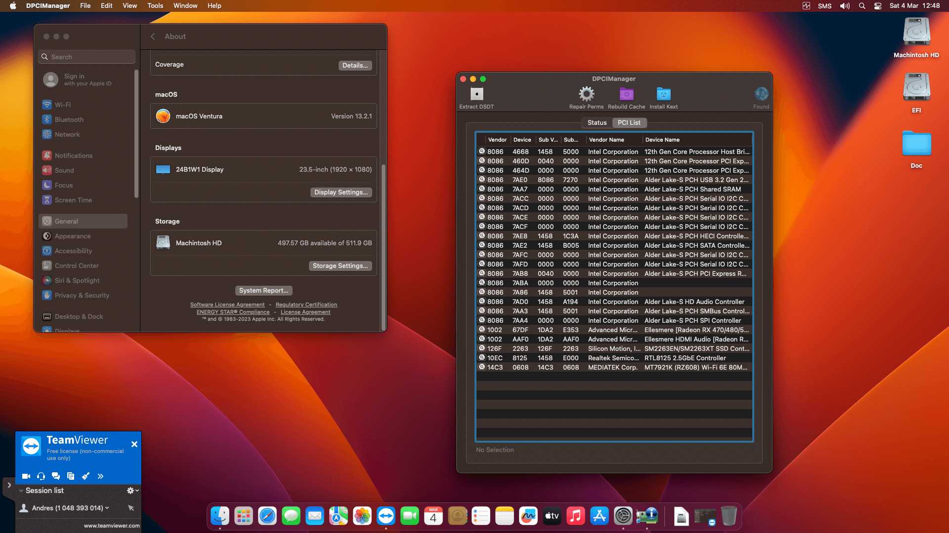 Gigabyte B660M DS3H AX DDR4 + Intel Core i7 12700F + Sapphire RX 580 OpenCore 2