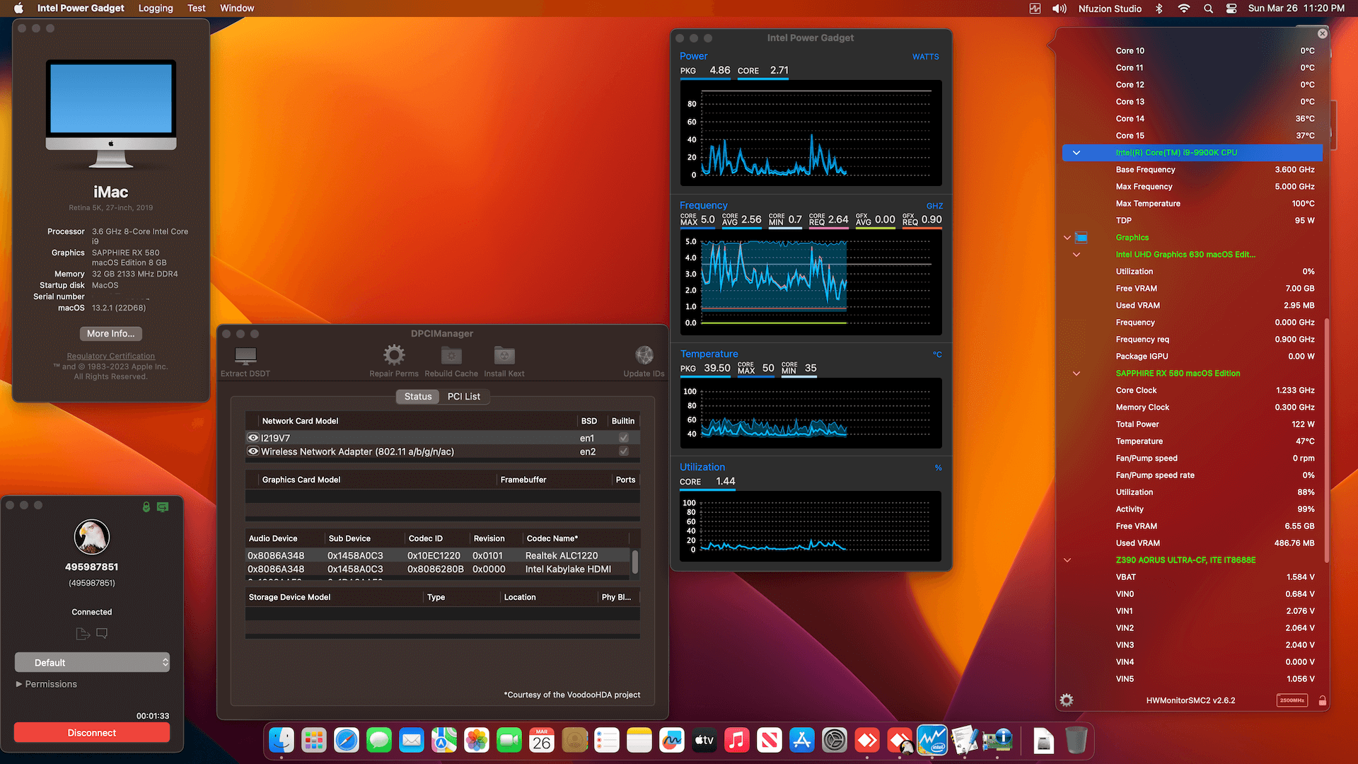 Gigabyte Z390 Aorus Ultra + Intel Core i9 9900K + Sapphire RX 580 OpenCore 1