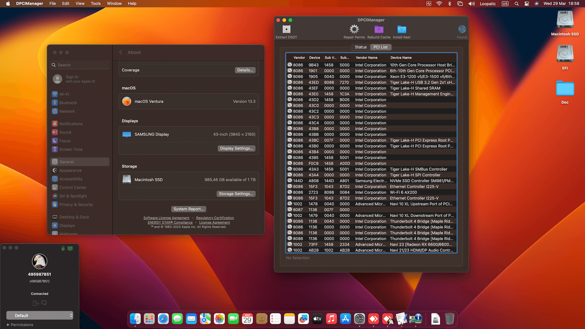 Gigabyte Z590 Vision D + Intel Core i7 10700K + Gigabyte RX 6600 OpenCore 2