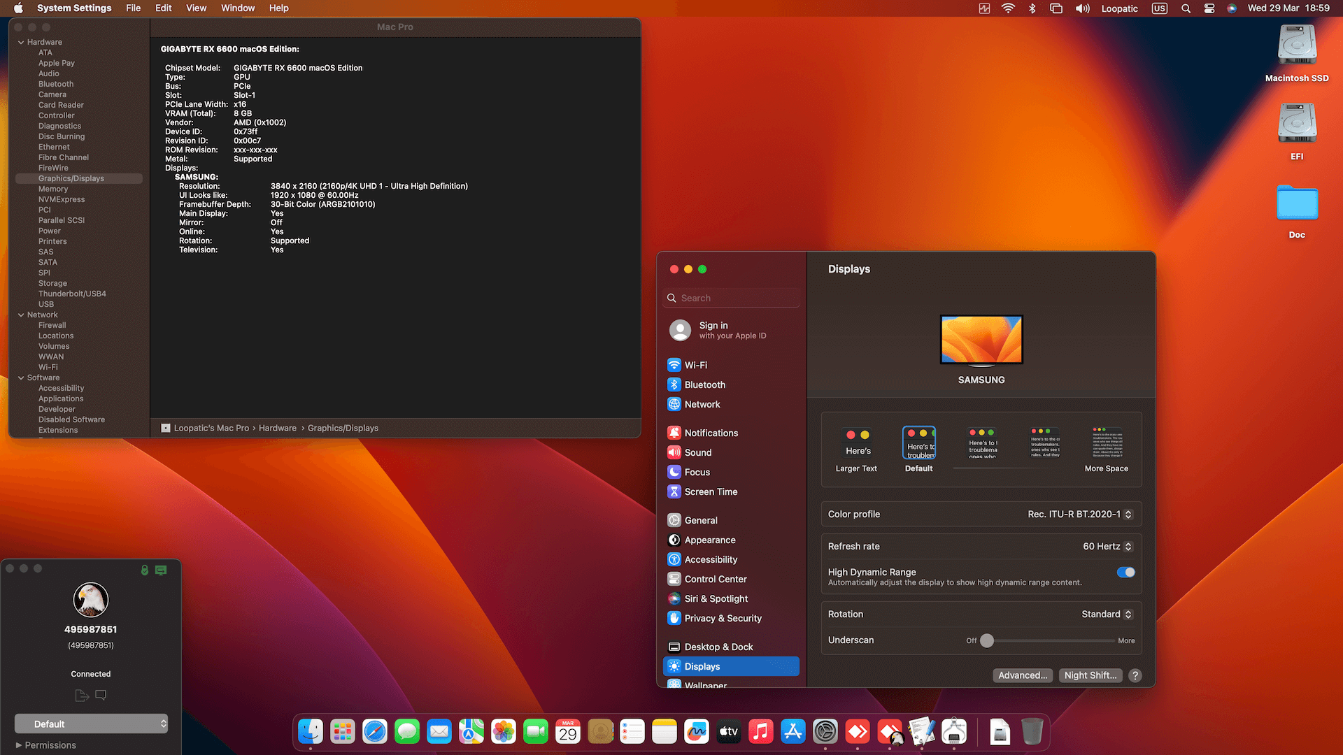 Gigabyte Z590 Vision D + Intel Core i7 10700K + Gigabyte RX 6600 OpenCore 5
