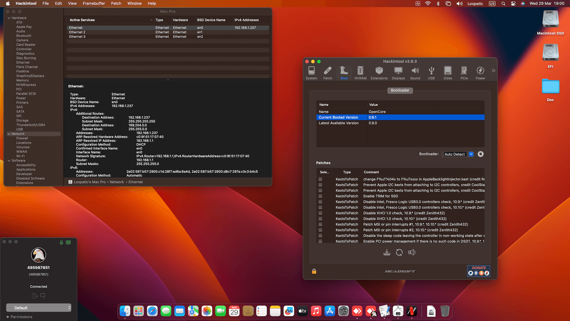 Gigabyte Z590 Vision D + Intel Core i7 10700K + Gigabyte RX 6600 OpenCore 8
