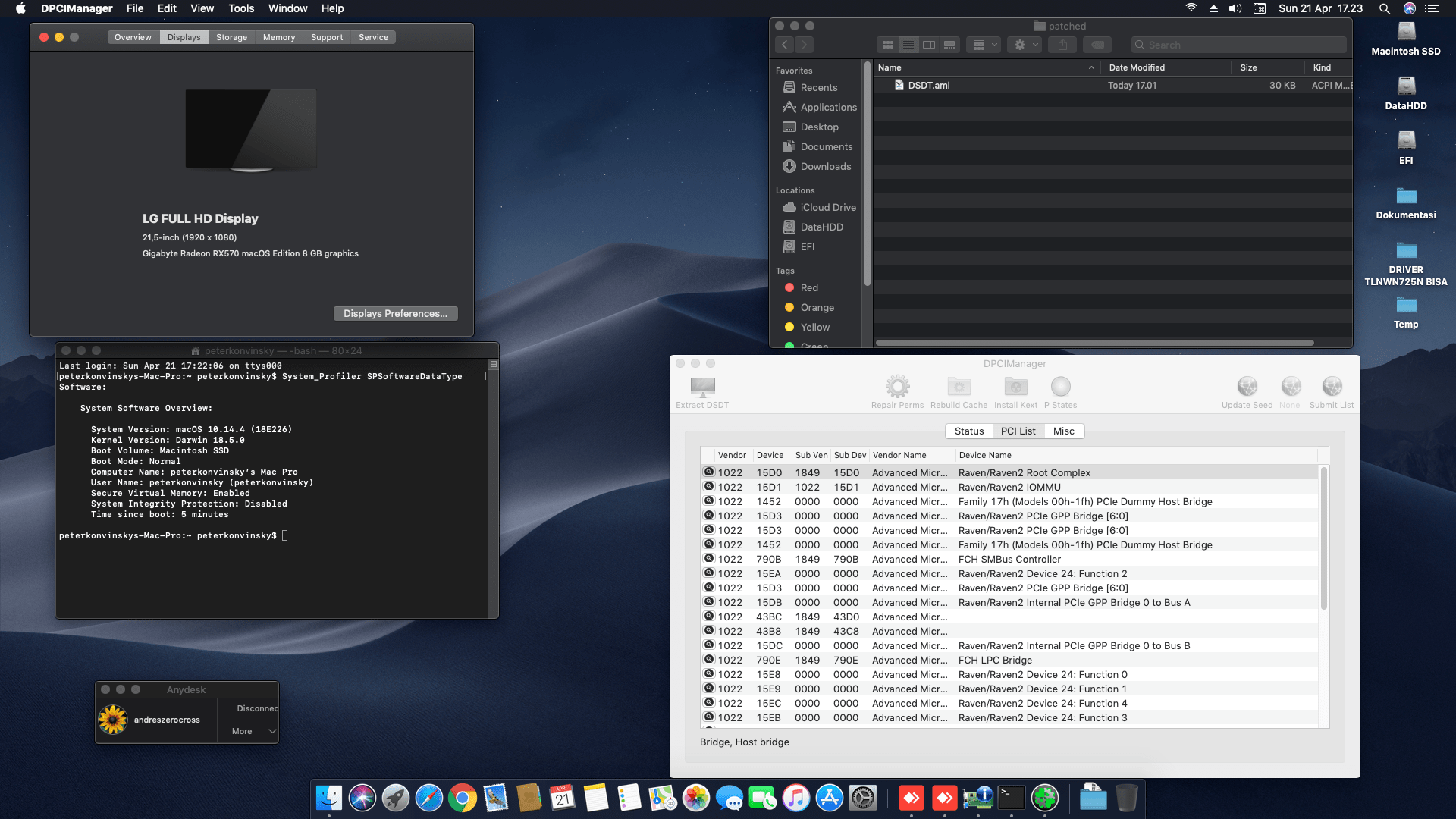 Asrock A320M HDV + Ryzen 3 2200G + Gigabyte RX 570 8GB 2