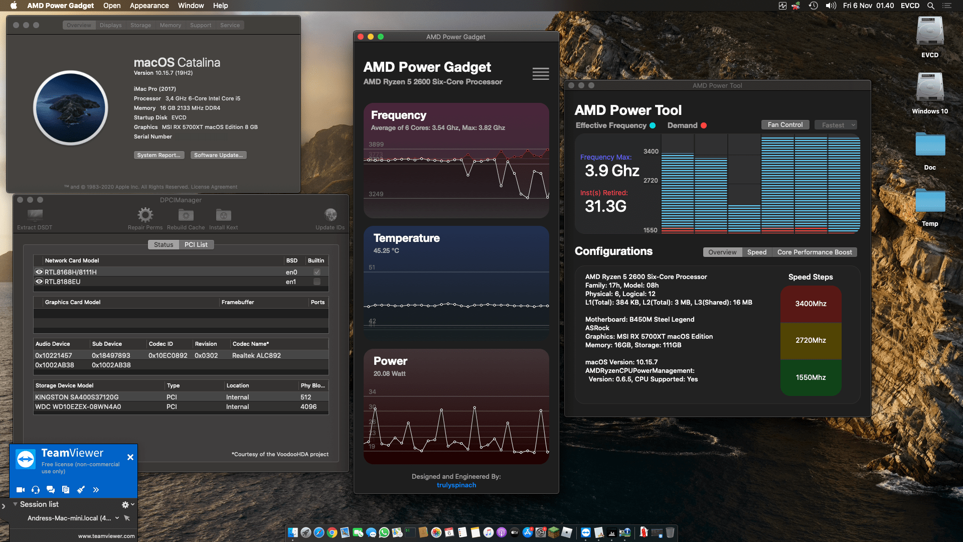 Asrock B450M Steel Legend + AMD Ryzen 2600 + MSI RX 5700XT   OpenCore 1