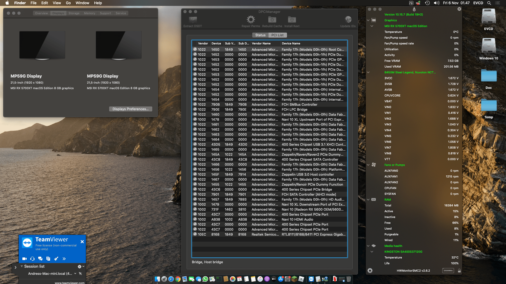 Asrock B450M Steel Legend + AMD Ryzen 2600 + MSI RX 5700XT   OpenCore 2