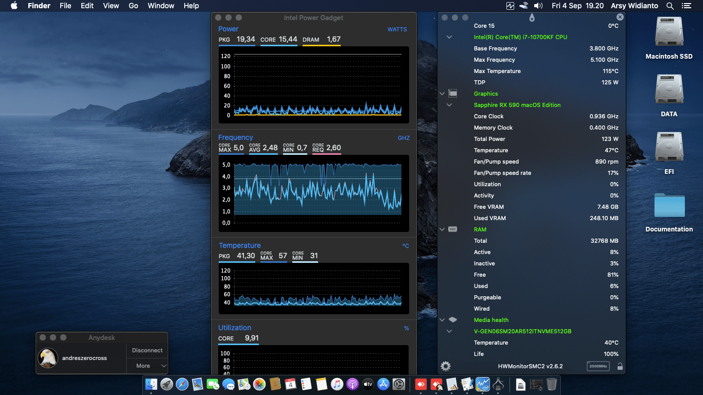 Asrock Z490 Steel Legend + Intel Core i7 10700KF + Sapphire RX 590 3