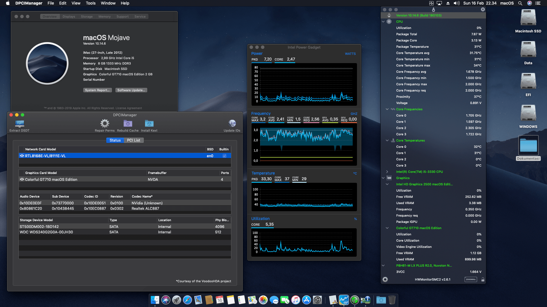Asus P8H61 M LX PLUS R2.0 + Intel Core i5 3550 + Colorful GT710 1