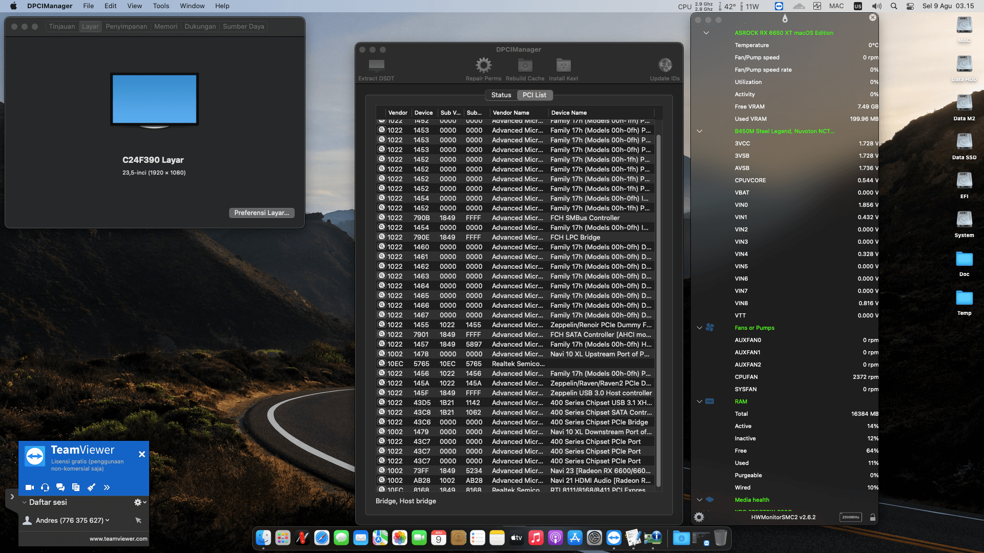 Asrock B450M Steel Legend + AMD Ryzen 5 2600X + Asrock RX 6650 XT   OpenCore 2