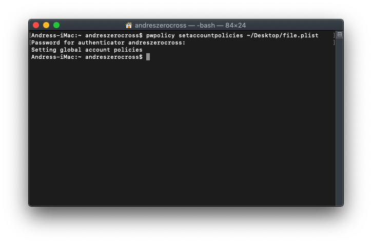 Change Minimal Char Pass Mojave 7