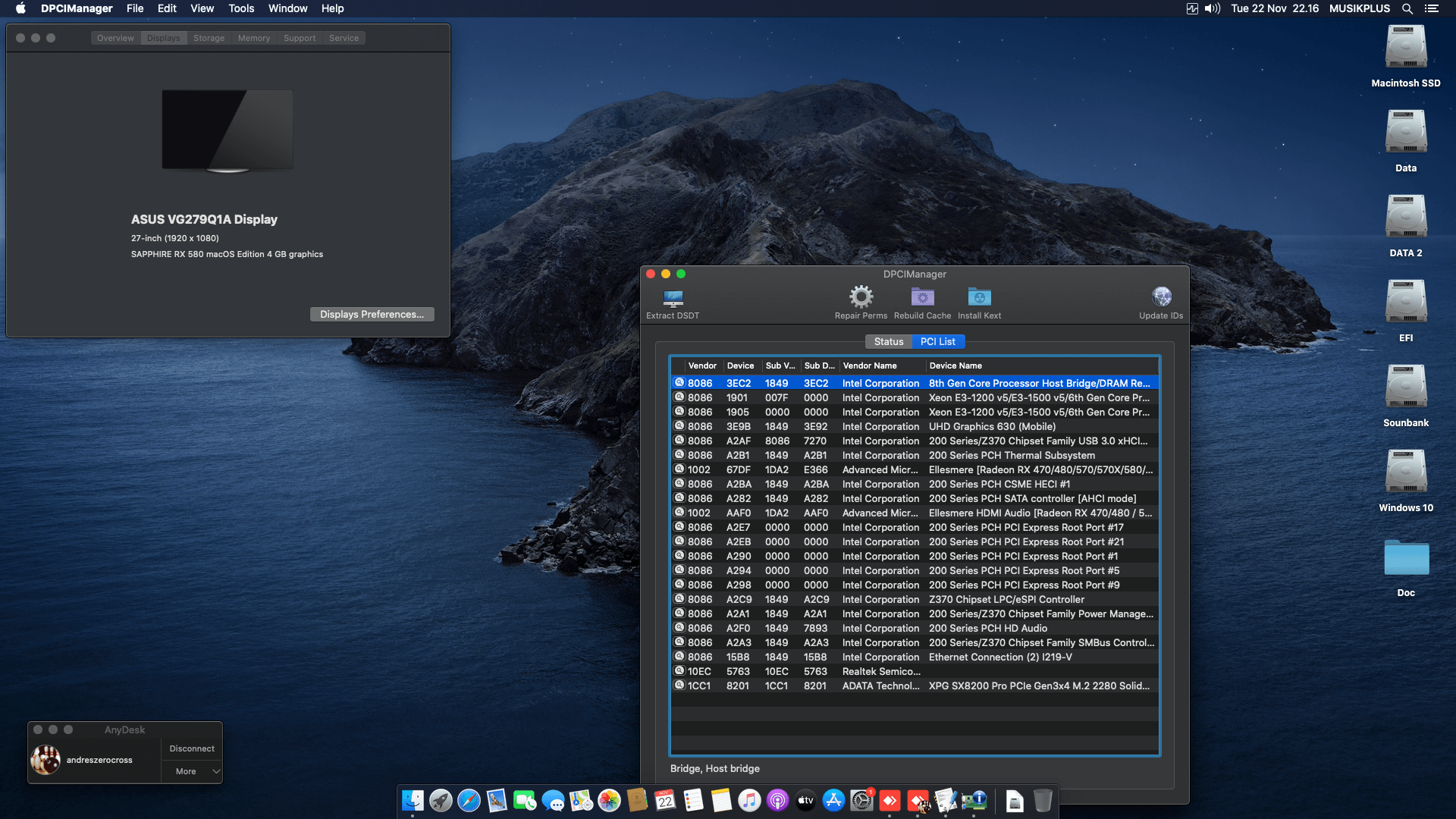Asrock Z370 Killer SLI + Intel Core i7 8700 + Sapphire RX 580   OpenCore 2