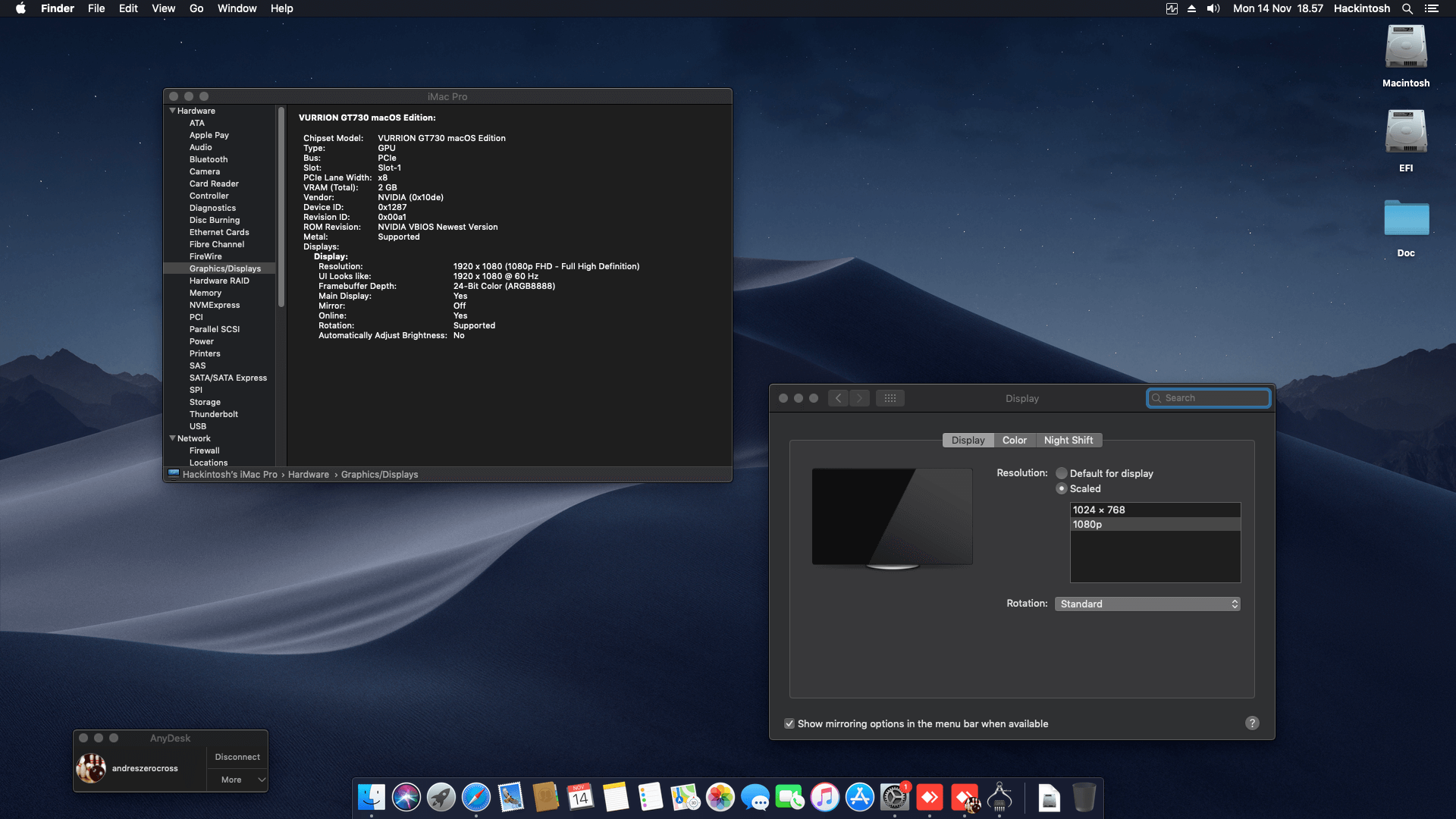 ECS H510H6 M2 + Intel Core i5 10400 + Vurrion GT 730 Kepler   OpenCore 6