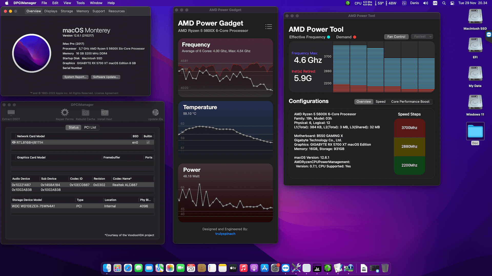 Gigabyte B550 Gaming X + AMD Ryzen 5 5600X + Gigabyte RX 5700 XT OpenCore 1