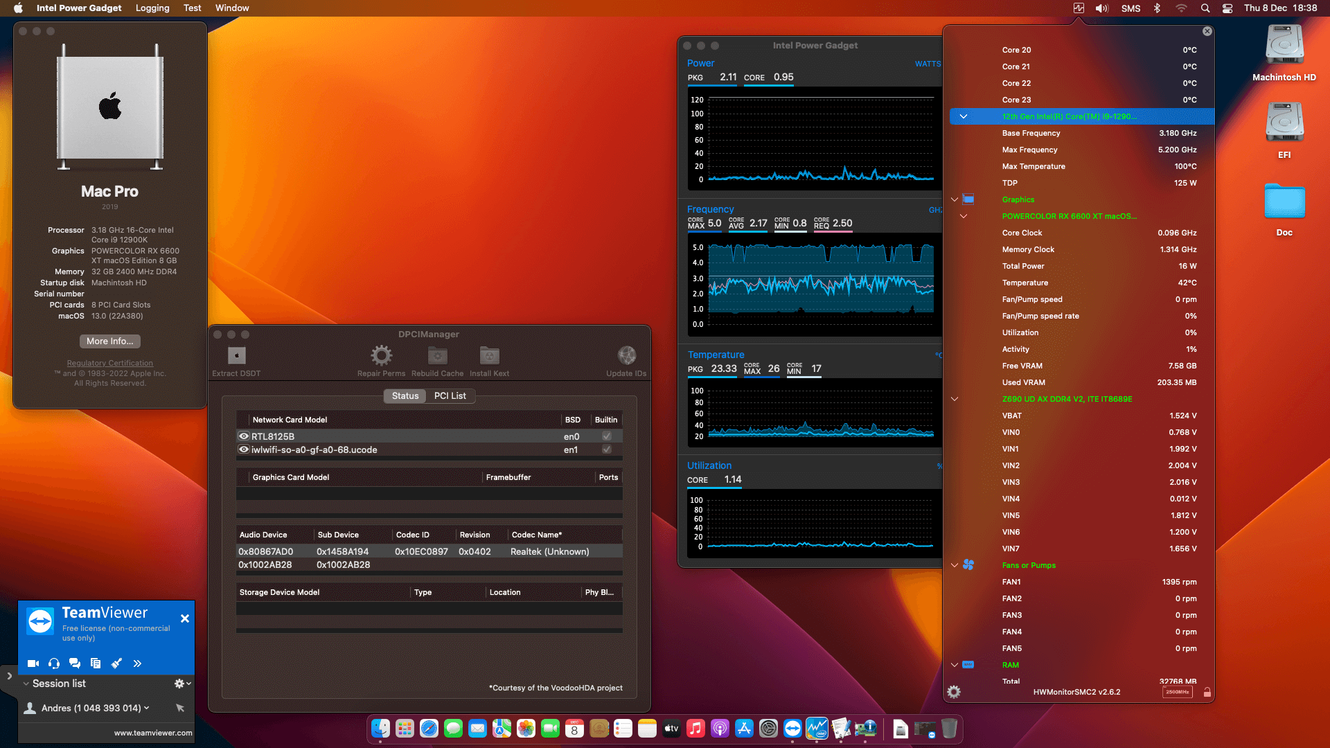 Gigabyte Z690 UD AX DDR4 V2 + Intel Core i9 12900K + Power Color RX 6600 XT   OpenCore 1