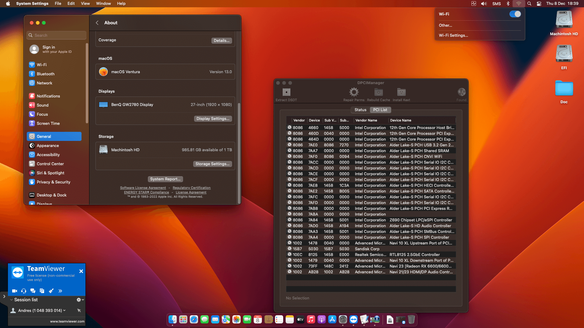 Gigabyte Z690 UD AX DDR4 V2 + Intel Core i9 12900K + Power Color RX 6600 XT   OpenCore 2