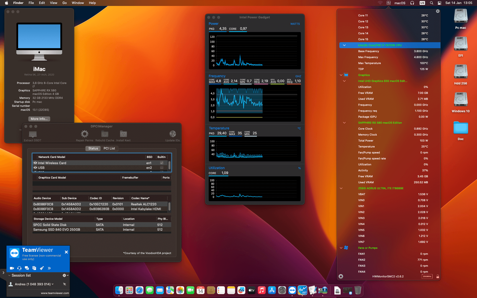 Gigabyte Z590I Aorus Ultra + Intel Core i7 10700K + Sapphire RX 580 2nd OpenCore 1