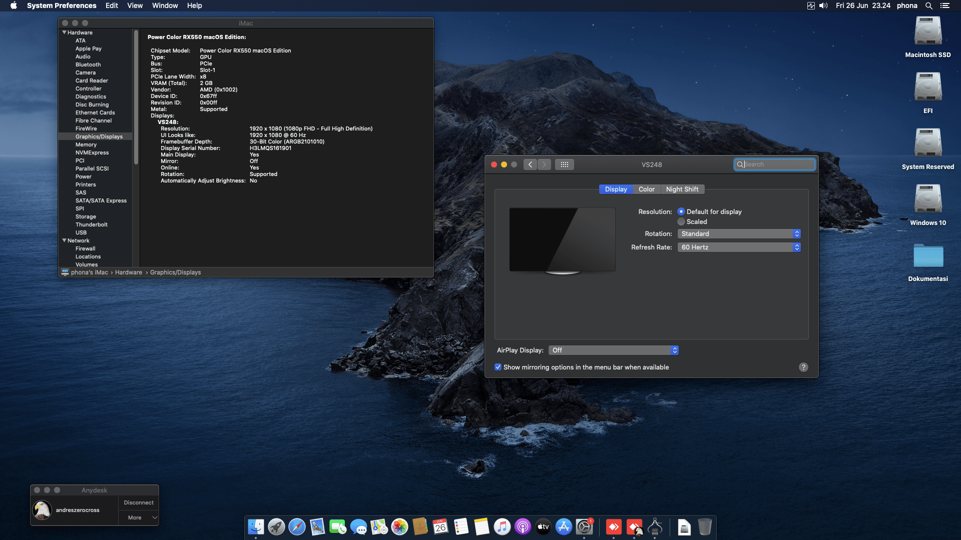Gigabyte GA H110M DS2 + Intel Core i5 7400 + Power Color RX 550 3