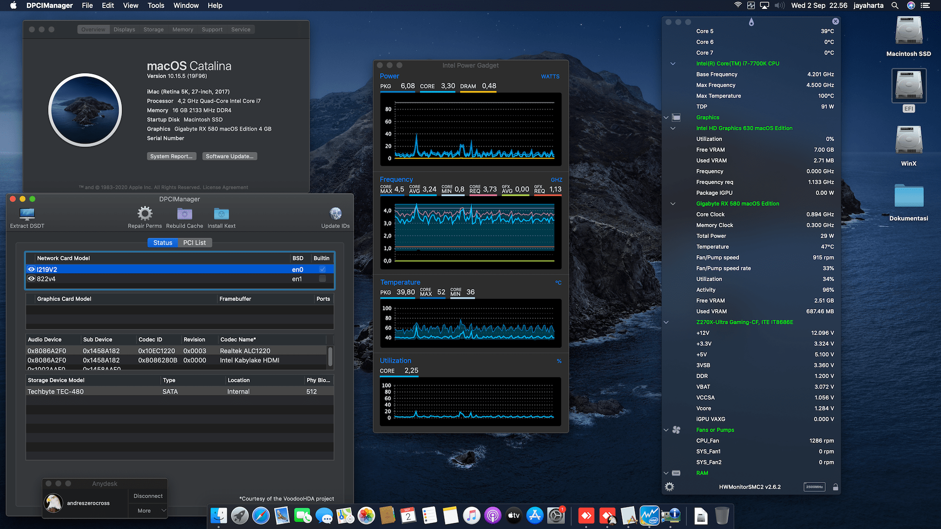 Gigabyte GA Z270X Ultra Gaming + Intel Core i7 7700K + Gigabyte RX 580 1