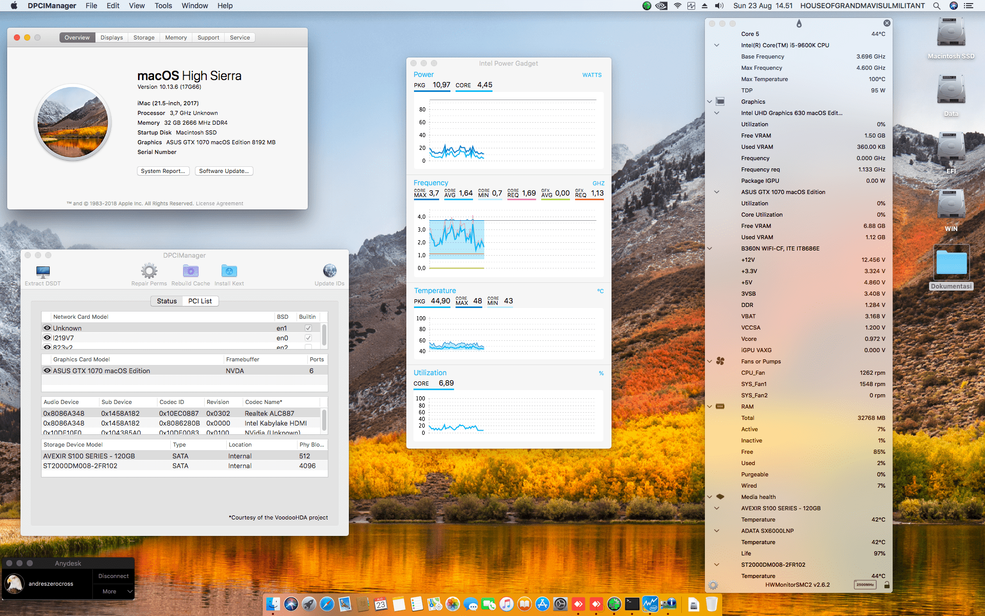 Gigabyte H370N WIFI + Intel Core i5 9600K + ASUS GTX 1070 1