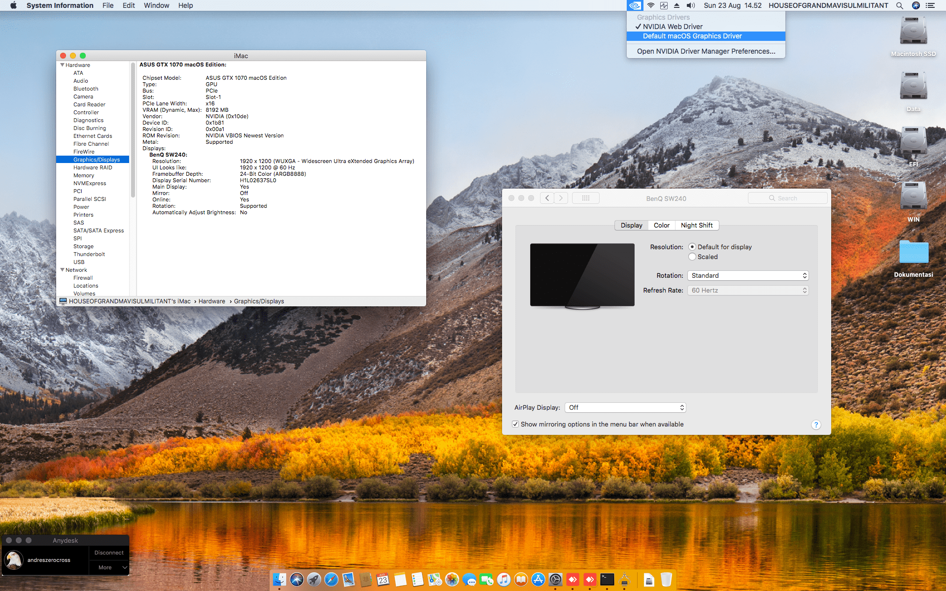 Gigabyte H370N WIFI + Intel Core i5 9600K + ASUS GTX 1070 6