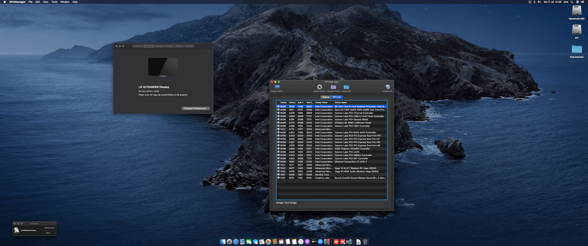 Gigabyte Z390 Aorus Ultra + Intel Core i9 9900K + PowerColor RX Vega 56 2