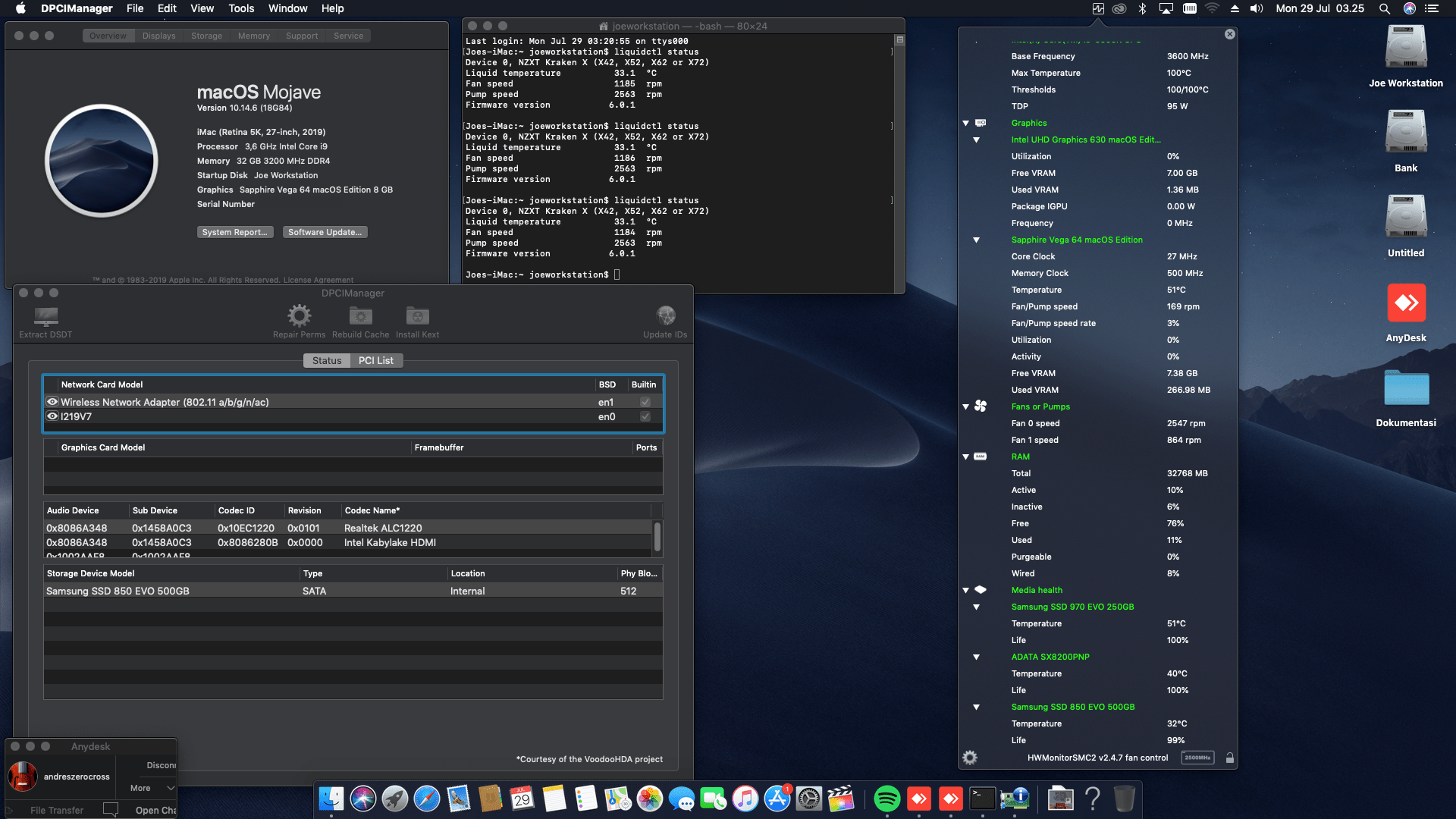 Gigabyte Z390 Aorus Ultra + i9 9900K + Sapphire Vega 64 1