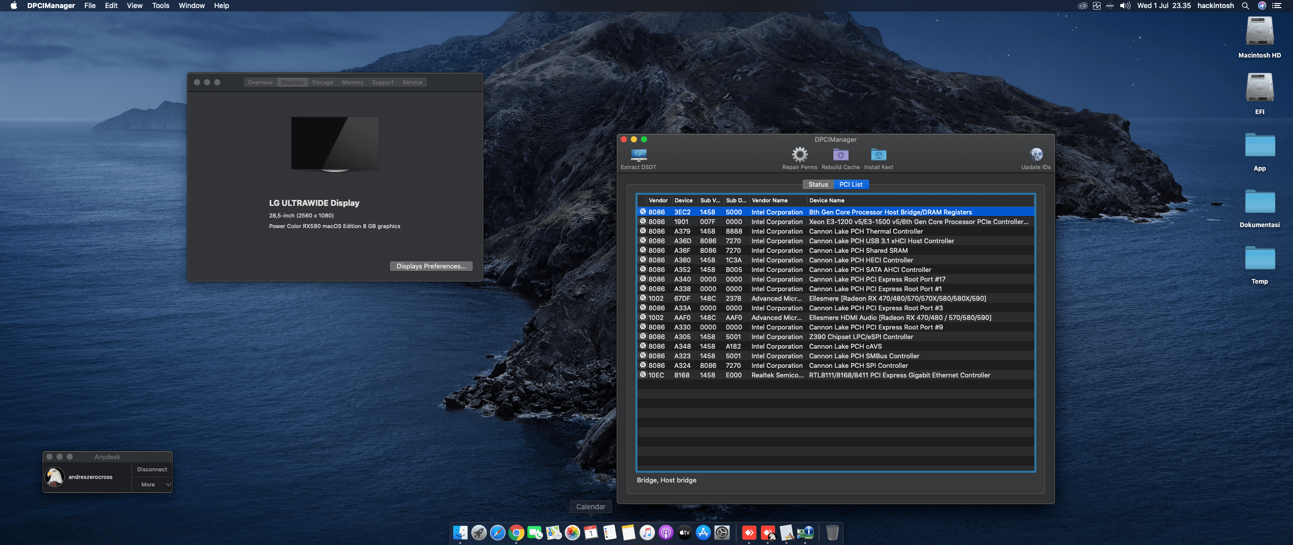 Gigabyte Z390 UD + Intel Core i5 9400F + Power Color RX 580 2