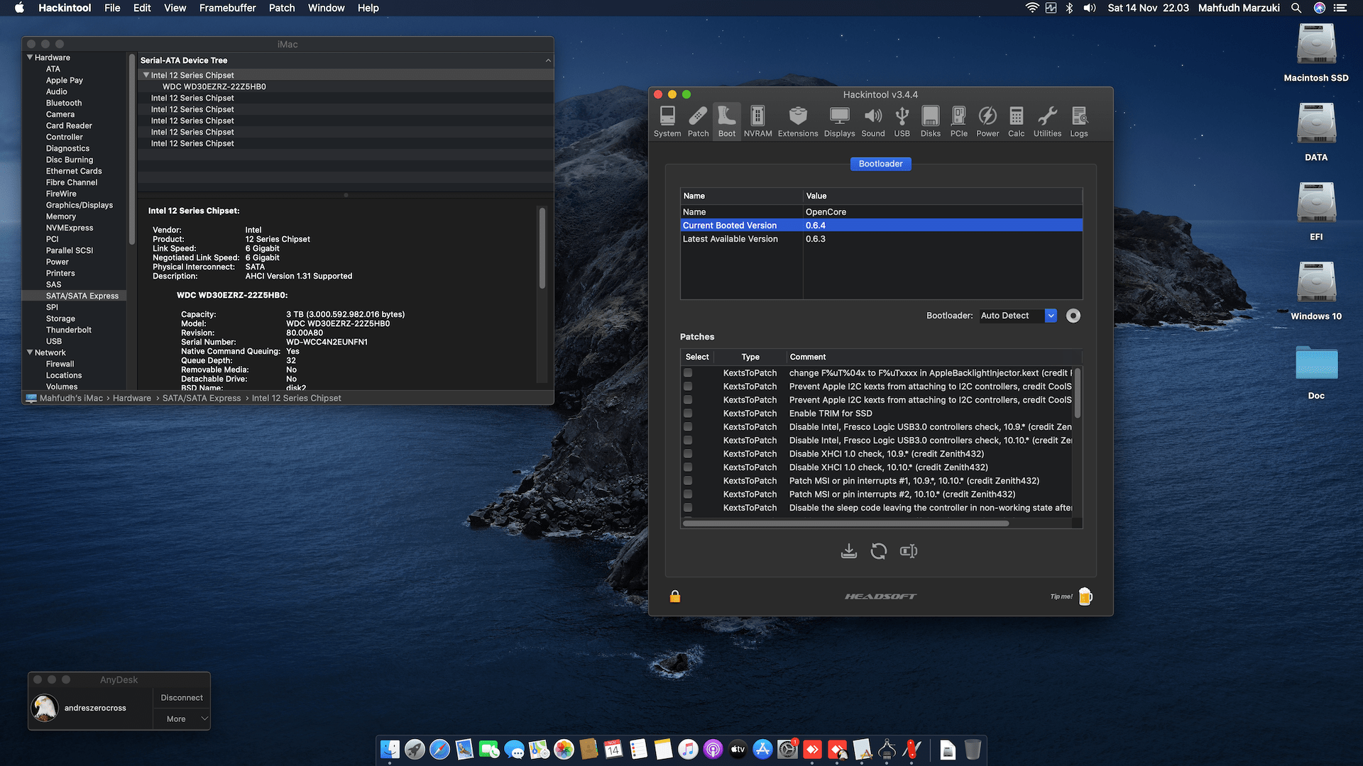 Gigabyte Z490 Aorus Pro AX + Intel Core i9 10850K + MSI RX 5700XT   OpenCore 8