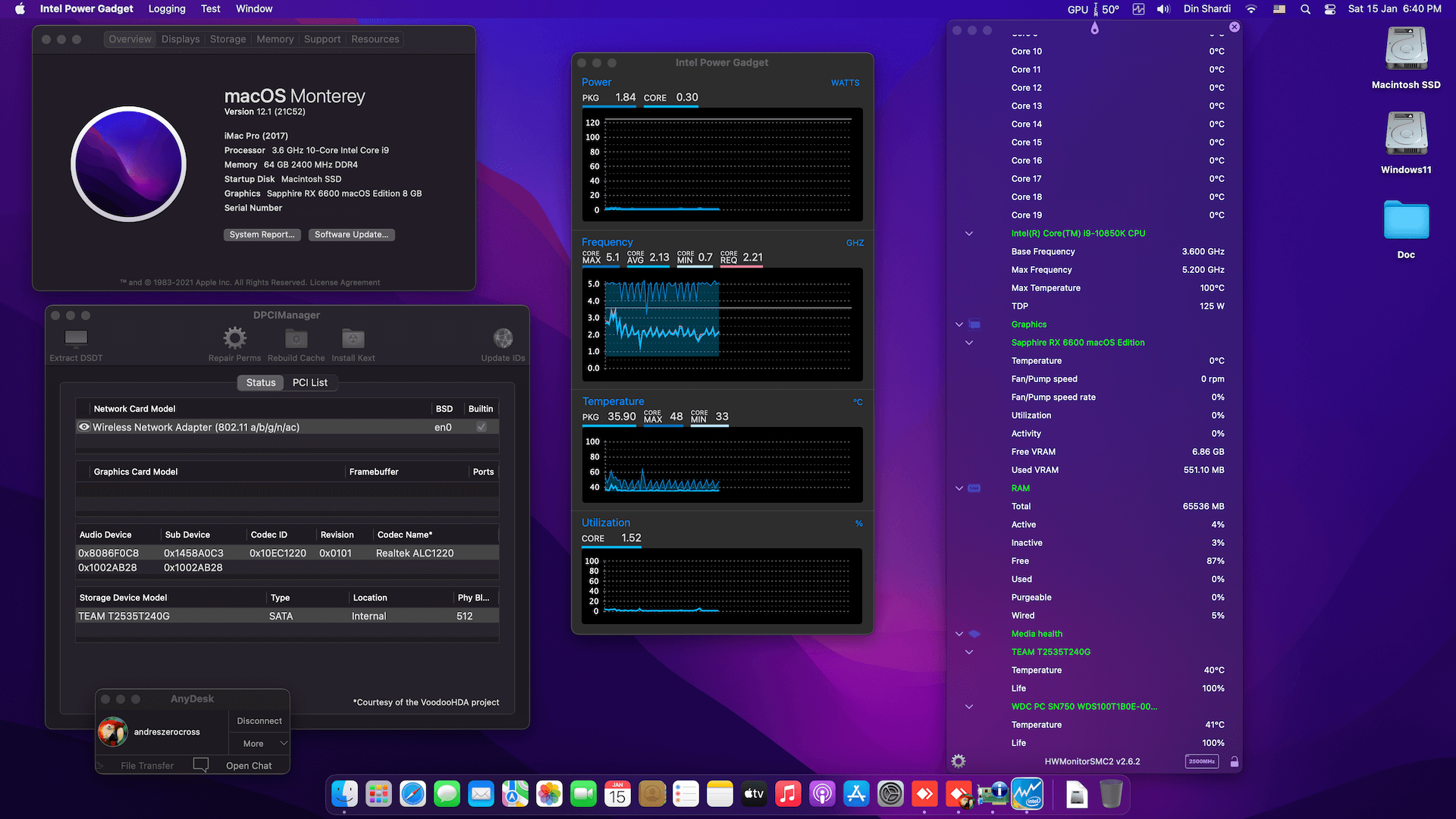 Gigabyte Z590 Aorus Elite + Intel Core i9 10850K + Sapphire RX 6600   OpenCore 1