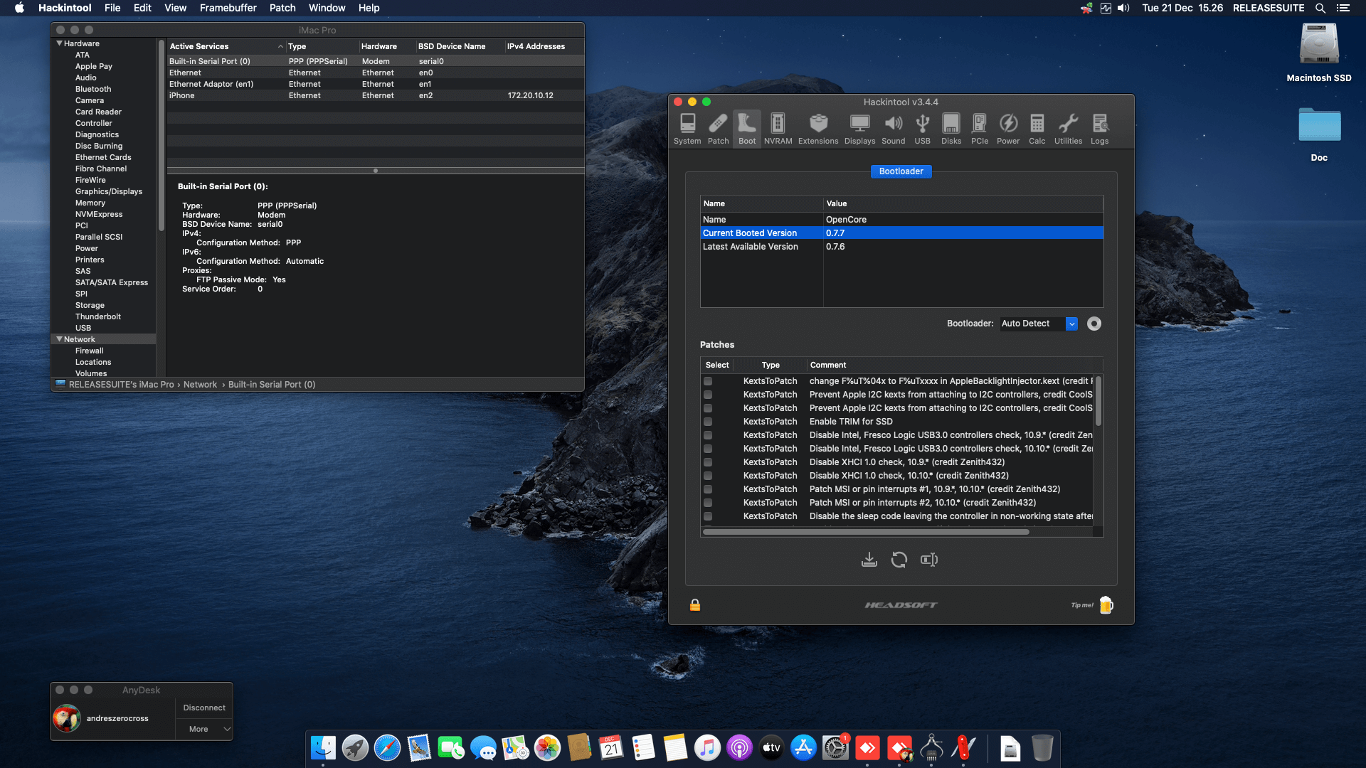Gigabyte Z590 D + Intel Core i7 10700F + Power Color RX 570 OpenCore 8