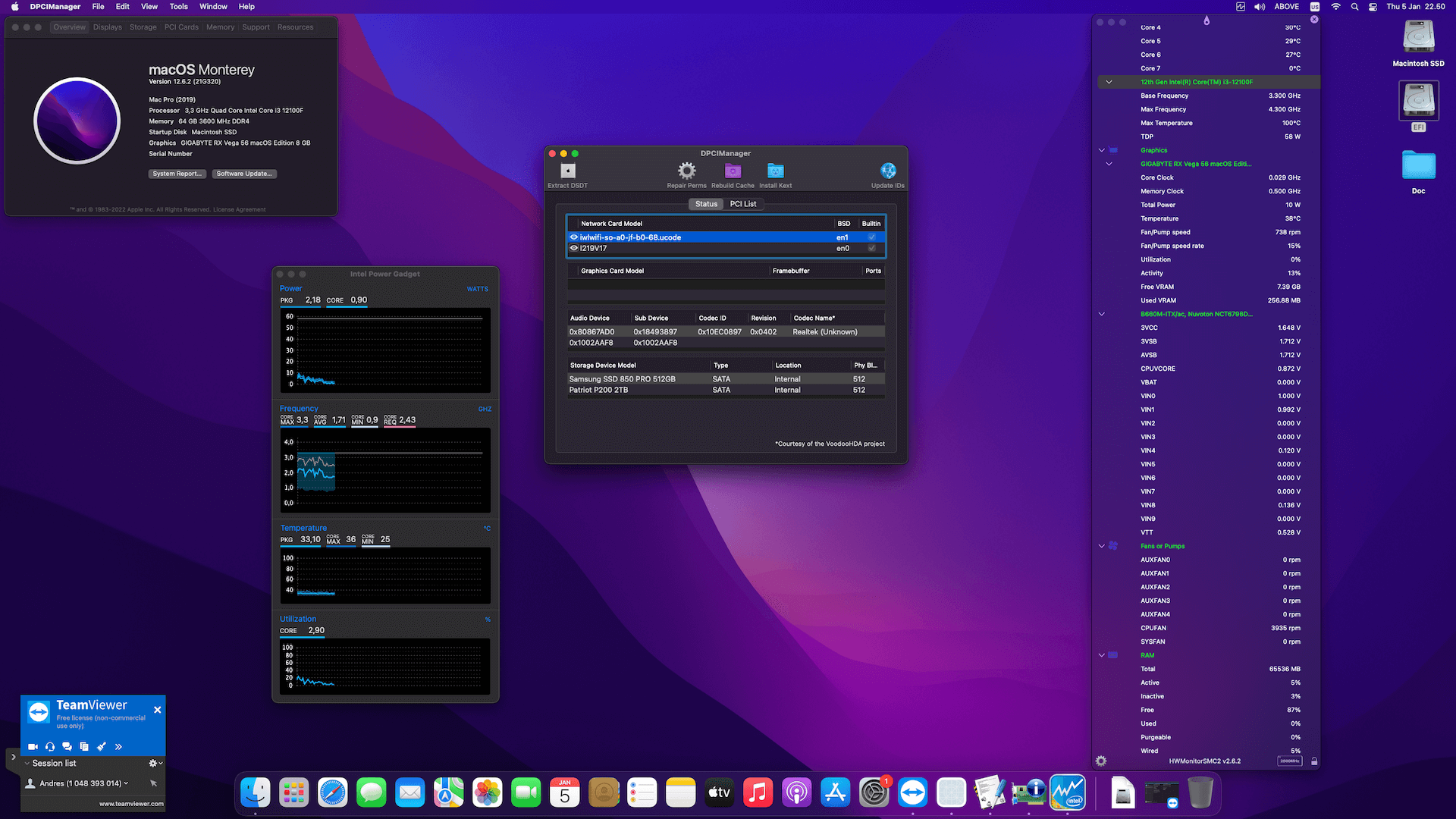 Asrock B660M ITX:AC + Intel Core i3 12100F + Gigabyte RX Vega 56   OpenCore 1