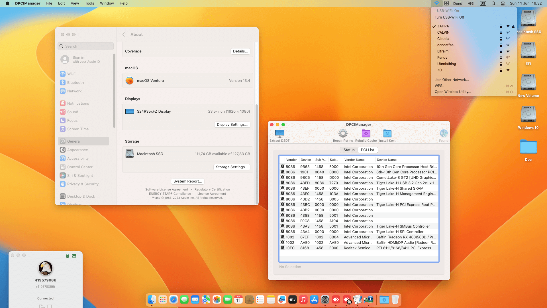Gigabyte H510M H + Intel Core i3 10105 + Biostar RX 560 OpenCore 1