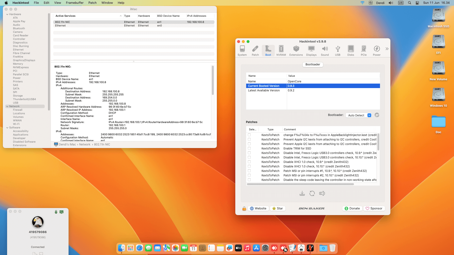 Gigabyte H510M H + Intel Core i3 10105 + Biostar RX 560 OpenCore 1