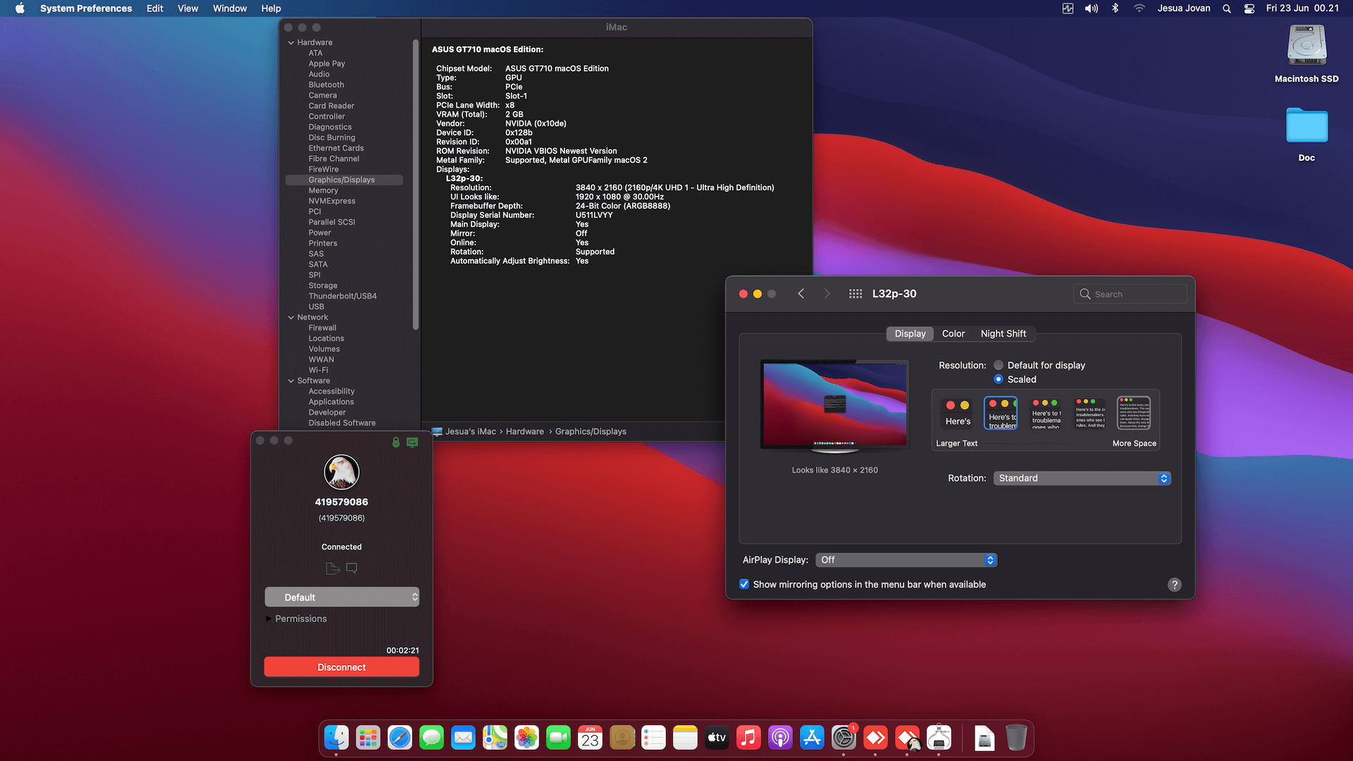 MSI MAG B365M Mortar + Intel Core i3 9100 + Asus GT 710   OpenCore 1