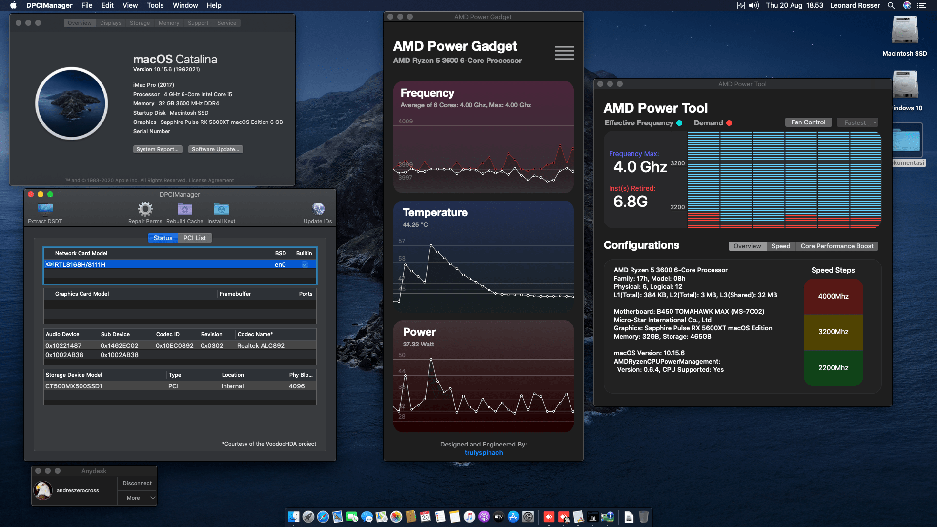 MSI B450 Tomahawk Max + AMD Ryzen 5 3600 + Sapphire Pulse RX 5600XT 1