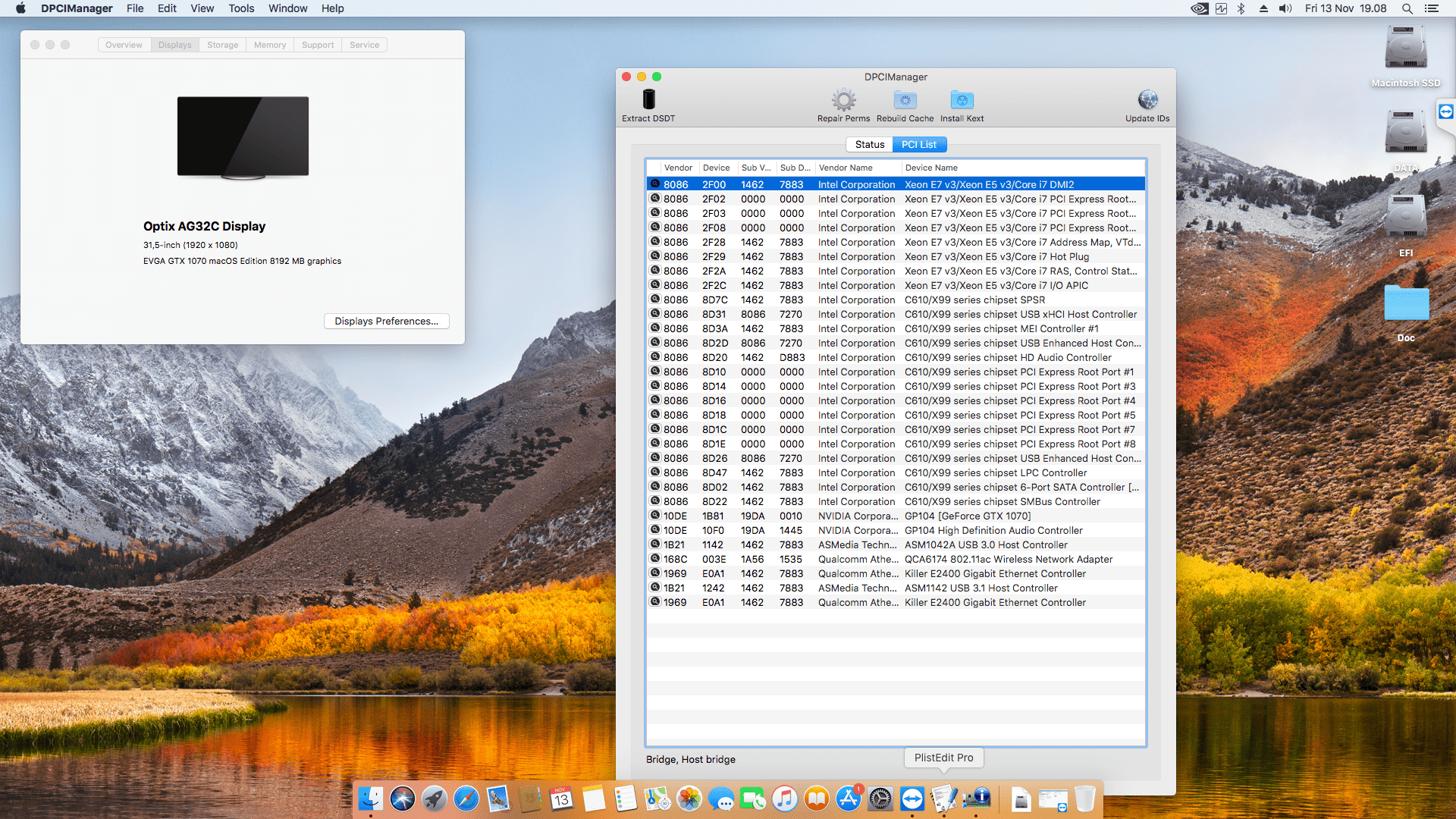 MSI X99A Godlike Gaming + Intel Core i7 5820K + EVGA GTX 1070   OpenCore 2