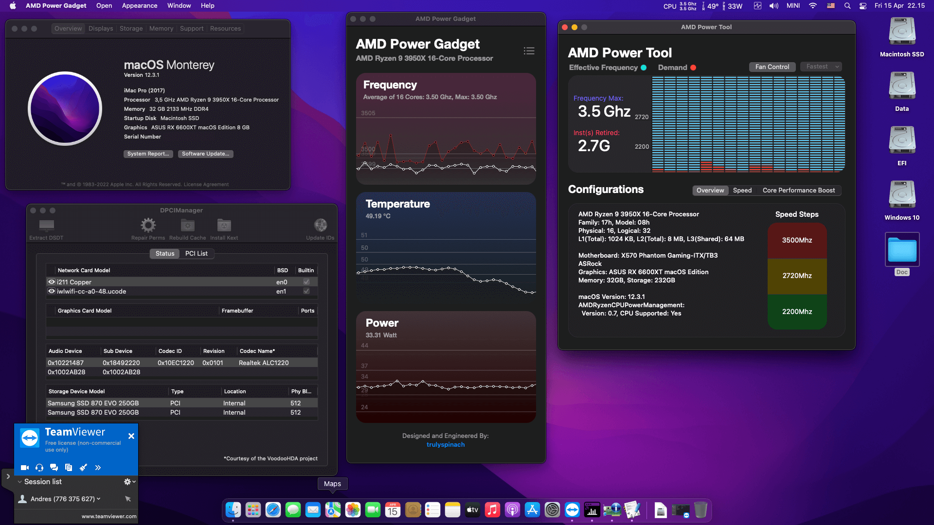 Asrock X570 Phantom Gaming ITX:TB3 + AMD Ryzen 9 3950X + Asus RX 6600XT   OpenCore 1