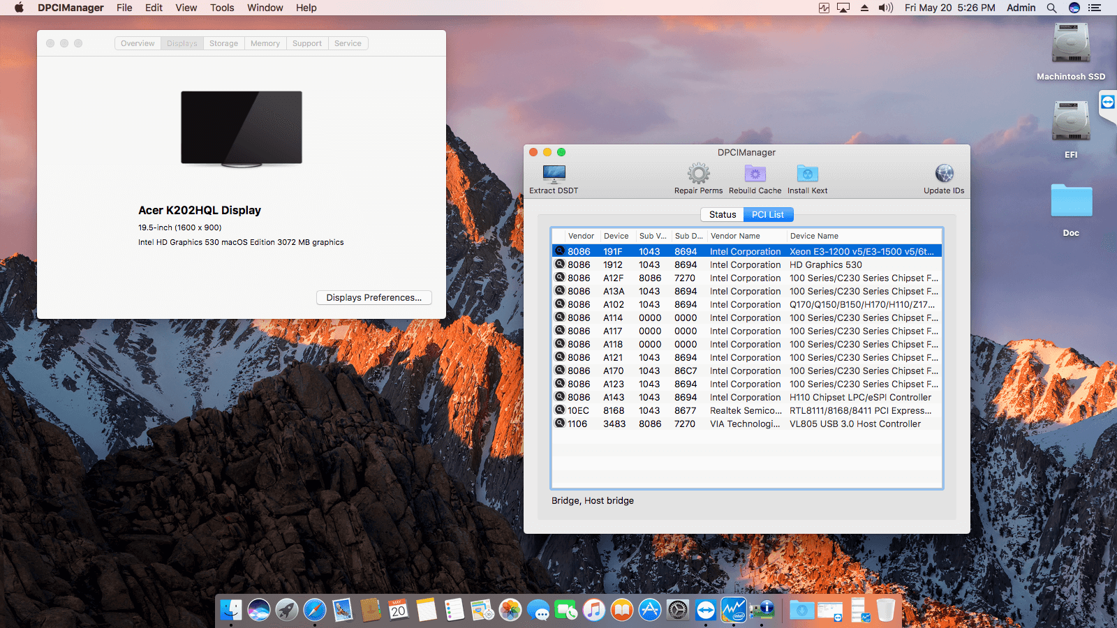 Asus H110M E:M.2 + Intel Core i5 6500 OpenCore 2