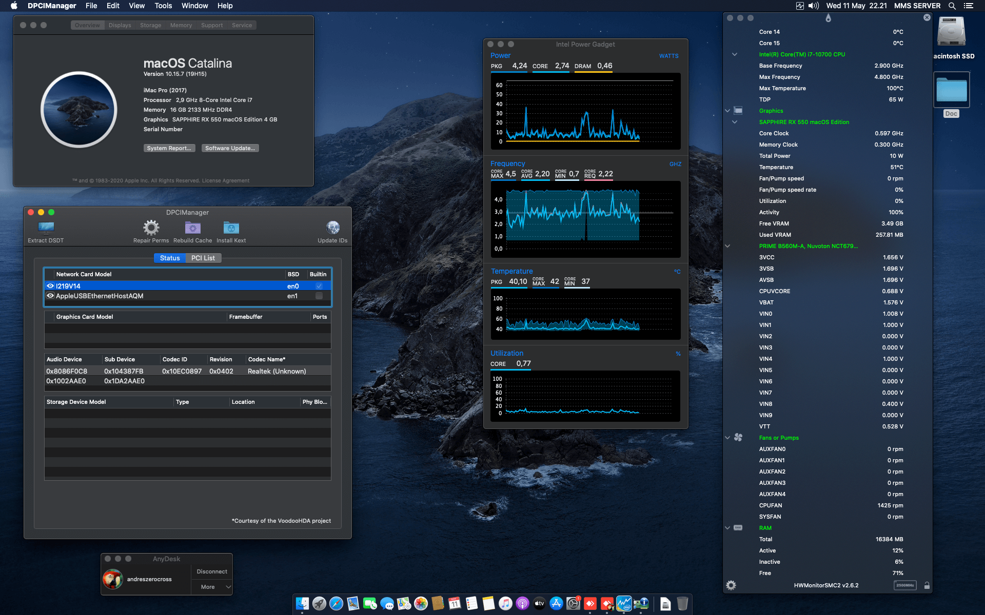 Asus Prime B560M A + Intel Core i7 10700 + Sapphire RX 550   OpenCore 1