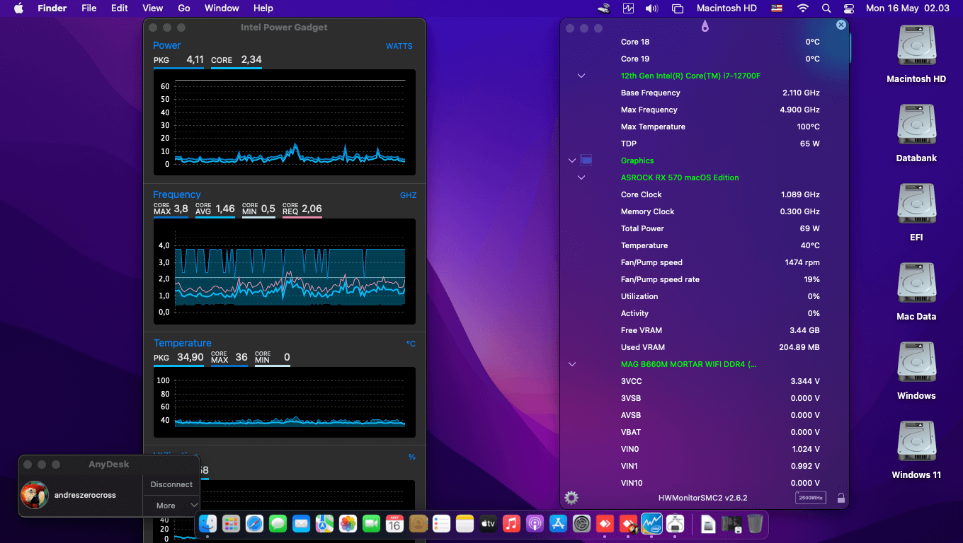 MSI MAG B660M Mortar Wifi DDR4 + Intel Core i7 12700F + Asrock RX 570   OpenCore 3