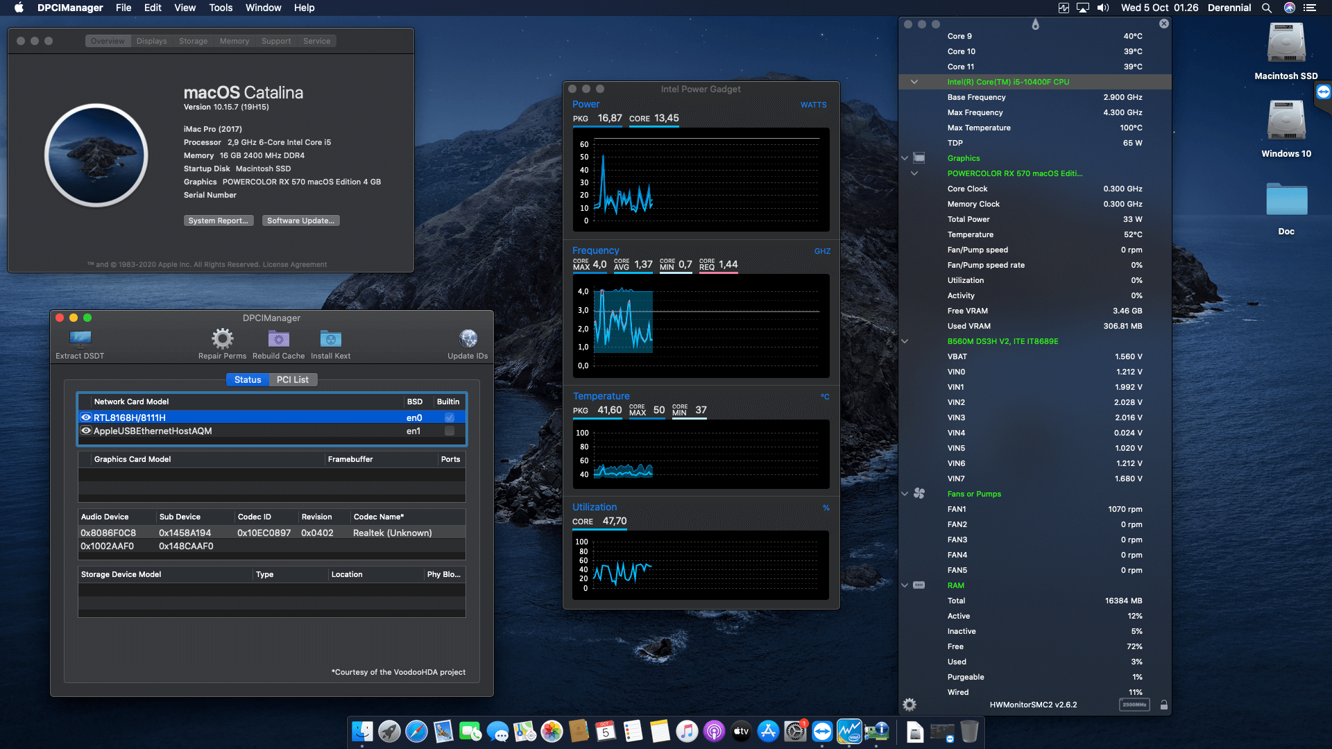 Gigabyte B560M DS3H V2 + Intel Core i5 10400F + PowerColor RX 570   OpenCore 1