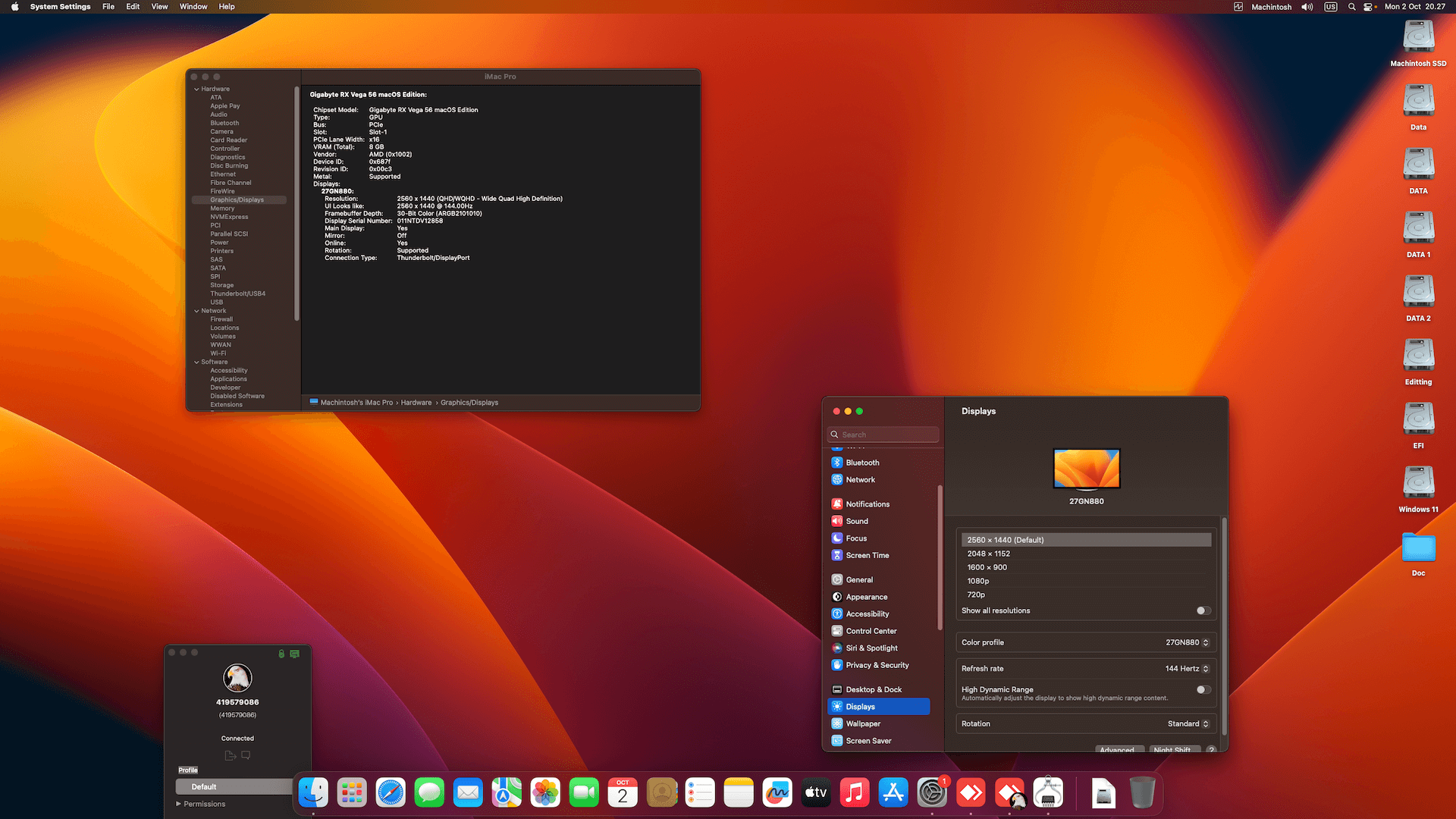 Gigabyte Z390 UD + Intel Core i5 9600K + Gigabyte Vega 56 2nd OpenCore 1