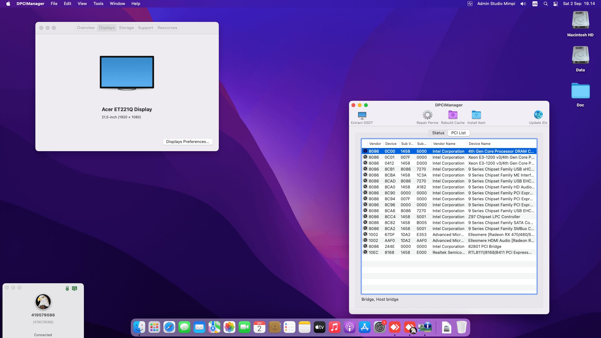 Gigabyte GA Z97 HD3 + Intel Core i7 4790 + Sapphire Pulse RX 580 2nd OpenCore 1