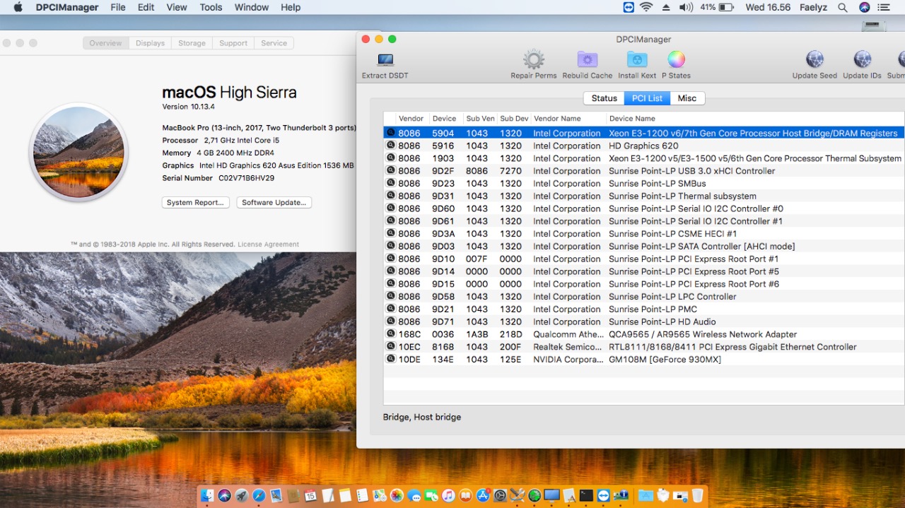 Success Hackintosh macOS High Sierra 10.13.6 Build 17G65 at Asus Asus A456UR-GA901D