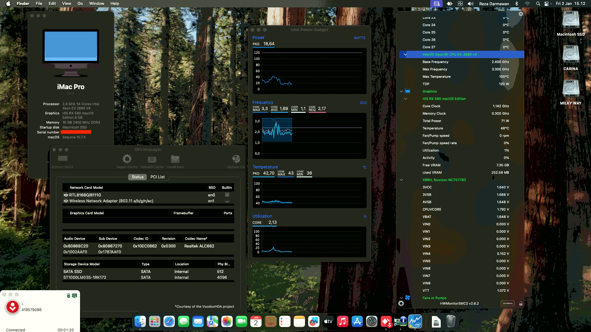 Success Hackintosh macOS Sequoia 15.7.3 Build 24G419 in Cymoon X99H-DDR4 + Intel Xeon E5-2680 v4 + HIS RX 580